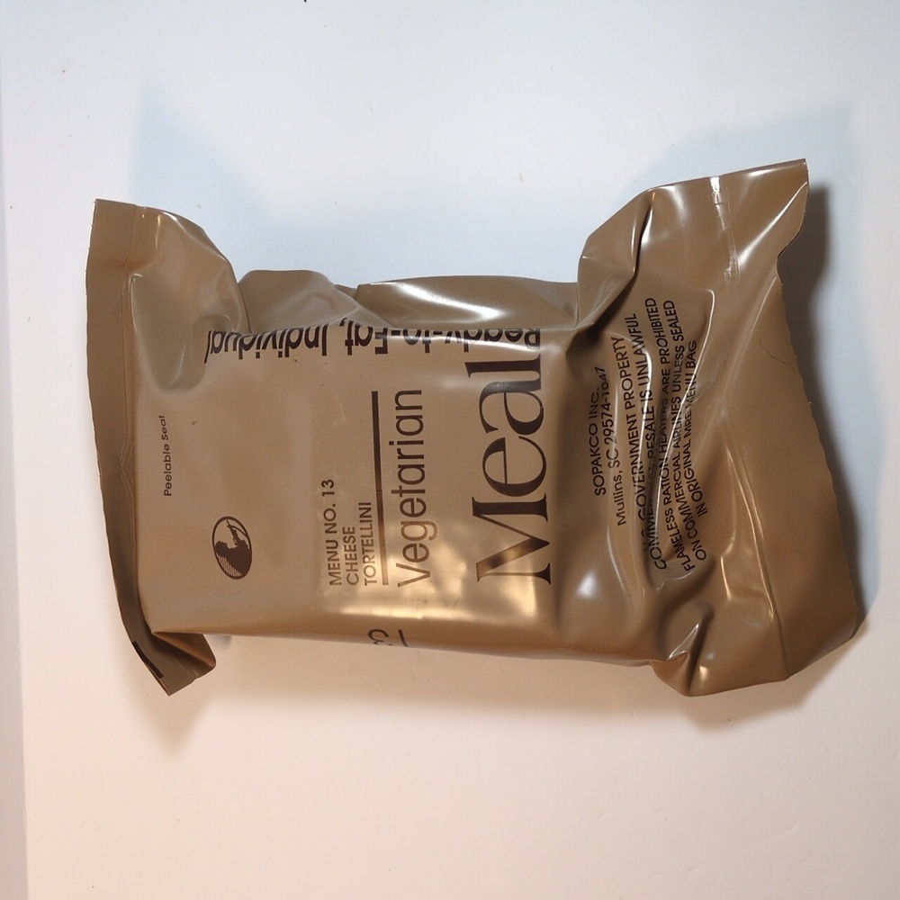 MRE Meal Ready To Eat #13 Cheese Tortellini Vegetarian Survival Camping Military